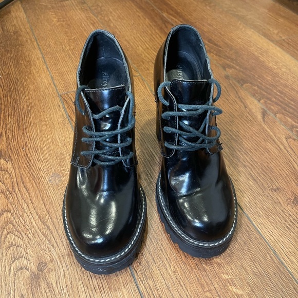 Jeffrey Campbell Shoes - Jeffrey Campbell Legion Black Leather Lace Up Chunky Ankle Boots Size 7.5M